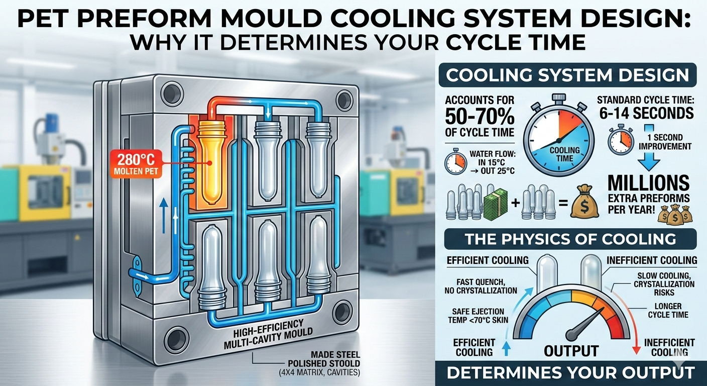 PET Preform Mould Cooling System Design